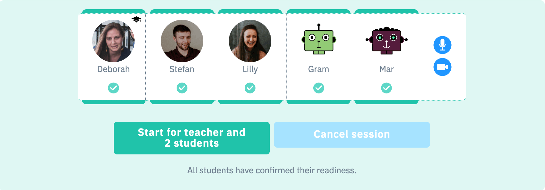 Waiting for students to confirm their readiness